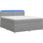 vidaXL Boxspringbed met matras, lichtgrijs, 140 x 200 cm, gestoffeerd