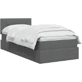 vidaXL Opbergbed met matras Donkergrijs 90 x 200 cm fluweel