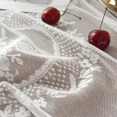 Unyqoos Elegant rond tafelkleed met kanten bloemenpatroon voor feestelijke gelegenheden