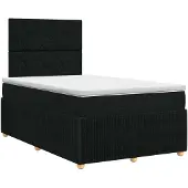 vidaXL Boxspringbed met matras met hoofdeinde Zwart 120 x 200 cm Stof