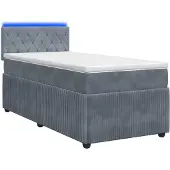 Syfax Boxspringbed met matras Donkergrijs 90 x 190 cm Fluweel
