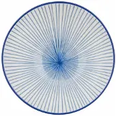 Arte Regal VESSIA Porseleinen kom 16 cm blauw-wit lijnendessin 4-delige