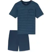 Schiesser Pyjama kort ' Comfort Essentials ' donkerblauw