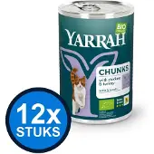 Yarrah 12x cat bio blik brokjes saus kip&kalkoen 405gr