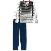 Schiesser Pyjama ' Casual Essentials ' crème / donkerblauw / offwhite