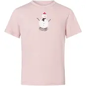 Super.natural - Kid's Snowman Tee - Merinoshirt 128, roze