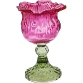 Clayre & Eef Waxinelichthouder Roze Glas