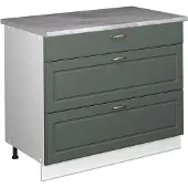 Vicco Keukenonderkast Fame-Line, Groen-Goud Landhuis/Wit, 100 cm, WB Marmer