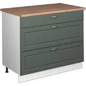 Vicco Keukenonderkast Fame-Line Groen-Goud Landhuis/Wit 100 cm, WB Eik, Model 61992