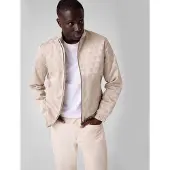 GUESS Heren Jasje Logo Allover beige (L), Casual, Polyester M6YL24W2815