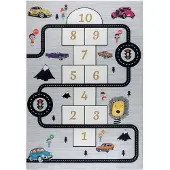Muratap Kindervloerkleed speelmat hinkelen verkeer wasbaar antislip- 60x180 cm