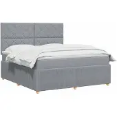 vidaXL Boxspringbed met matras Lichtgrijs 160 x 200 cm Stof