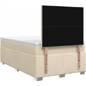vidaXL Boxspringbed met matras Crèmekleurig 120 x 200 cm Stof