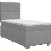 vidaXL Boxspringbed met matras Lichtgrijs 100 x 200 cm Stof