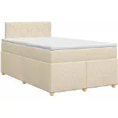 vidaXL Boxspringbed met matras Crèmekleurig 120 x 200 cm Stof