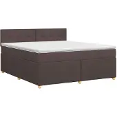 vidaXL Boxspringbed met matras Donkerbruin 140 x 200 cm Stof