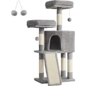 Famanu kraboom, 115 cm, lichtgrijs - Krabplank voor katten
