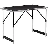 Famanu picknicktafel, in hoogte verstelbaar en inklapbaar - aluminium en MDF, zwart