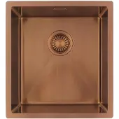 Pure.Sink Keukenwastafel 36x40 cm, koper, onderbouwmodel, plat model, model PLX3640-62