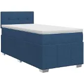 vidaXL Boxspringbed met matras met hoofdeinde Blauw 90 x 200 cm Stof