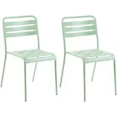 Beliani LEFKADA - Set van 2 tuinstoelen - Groen - IJzer