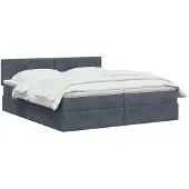 vidaXL Opbergbed met hoofdeinde, 2 stuks, donkergrijs