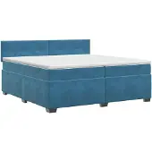 vidaXL Boxspringbed met matras Donkerblauw 200 x 200 cm Fluweel