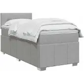 vidaXL Boxspringbed met matras Lichtgrijs 90 x 200 cm Stof