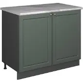 Vicco Wastafelkast Fame-Line, Groen-Goud Landhuis/Antraciet, 100 cm, WB Marmer