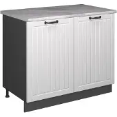 Vicco Wastafelkast Fame-Line, Wit Landhuis/Antraciet, 100 cm, WB Marmer