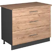 Vicco Keukenonderkast Fame-Line, Goudkleurig Eiken/Antraciet, 100 cm, WB Eik