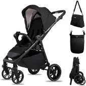 BabyLux Buggy Kinderwagen ROLLE Reisbuggy met Ligfunctie, Kleur: Onyx