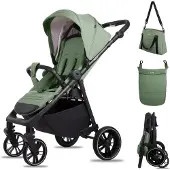 BabyLux Buggy Kinderwagen ROLLE Reisbuggy met Ligfunctie, Kleur: Forest