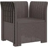 vidaXL Eén-zits Fauteuil met Kussen Rieten Look PP Lichtgrijs