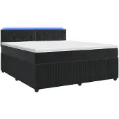 vidaXL Boxspringbed met matras, zwart, 160 x 200 cm, fluweel