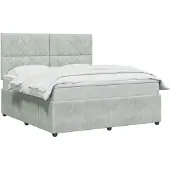 vidaXL Boxspringbed met matras Lichtgrijs 140 x 190 cm Fluweel