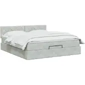 vidaXL Ottoman bed met matras Lichtgrijs 160 x 200 cm Fluweel