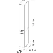 Vicco Apotheekkast Fame-Line, Wit Landhuis/Wit, 20 cm