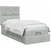 vidaXL - Ottoman - bed - met - matras - Lichtgrijs - 80 - x - 200 - cm - Fluweel