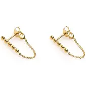 Karma Chain 5 dots Silver Goldplated Oorbellen M1310