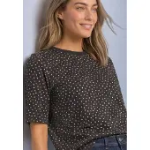Street One Shirt crème / donkerbruin