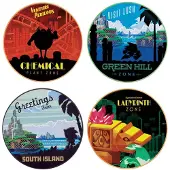 Sonic - The Hedgehog Printed Metal Location Coasters Set - 89mm