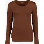 TwoDay dames basic longsleeve shirt bruin maat L