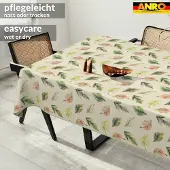 ANRO Tafelkleed Ornamenten Beige 180x140cm Met sierband Afwasbaar Waterafstotend Binnen & Buiten