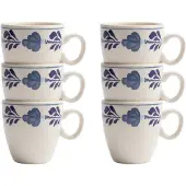 Royal Boch Boerenblauw Mok Pompei 0.23cl set van 6