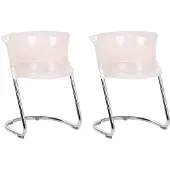 Beliani OSHKOSH - Set van 2 eetkamerstoelen - Gebroken wit - Synthetisch
