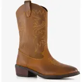 Groot leren meisjes cowboylaarzen cognac bruin maat 38