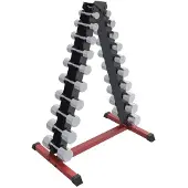 Gorilla Sports Dumbell standaard met 110 kg Chrome dumbells