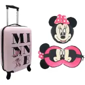Minnie mouse reisset: trolley en 2 in 1 slaapmasker en reiskussen
