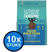 Schesir 10x - Born Carnivore - Kattenvoer - Droogvoer - Kip & Haring - 255g